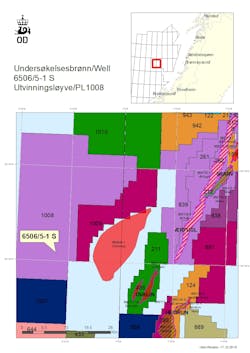 Well 6506/5-1 S will be drilled in license 1008 in the Norwegian Sea.