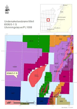 Well 6506/5-1 S will be drilled in license 1008 in the Norwegian Sea. Well 6506/5-1 S will be drilled in license 1008 in the Norwegian Sea.