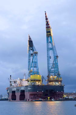 The crane vessel Saipem 7000 will conduct the installation activities at the Neart na Gaoithe wind farm offshore Scotland.