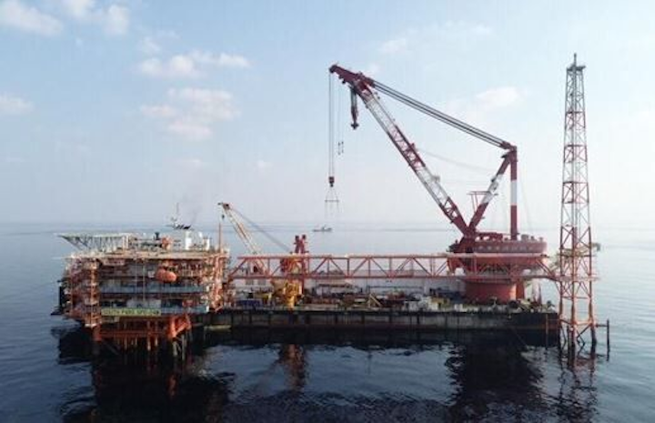 One of the platforms at the South Pars gas field in the Persian Gulf.