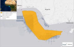 Map showing area of the Nigeria multibeam and seafloor sampling study.