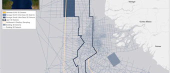 The expanded 3D seismic survey covers blocks A2/A5 offshore The Gambia.