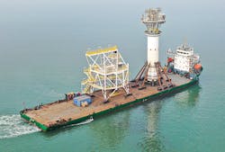Sail away of the turret for CNOOC's Lufeng field FSO. Sail away of the turret for CNOOC's Lufeng field FSO.