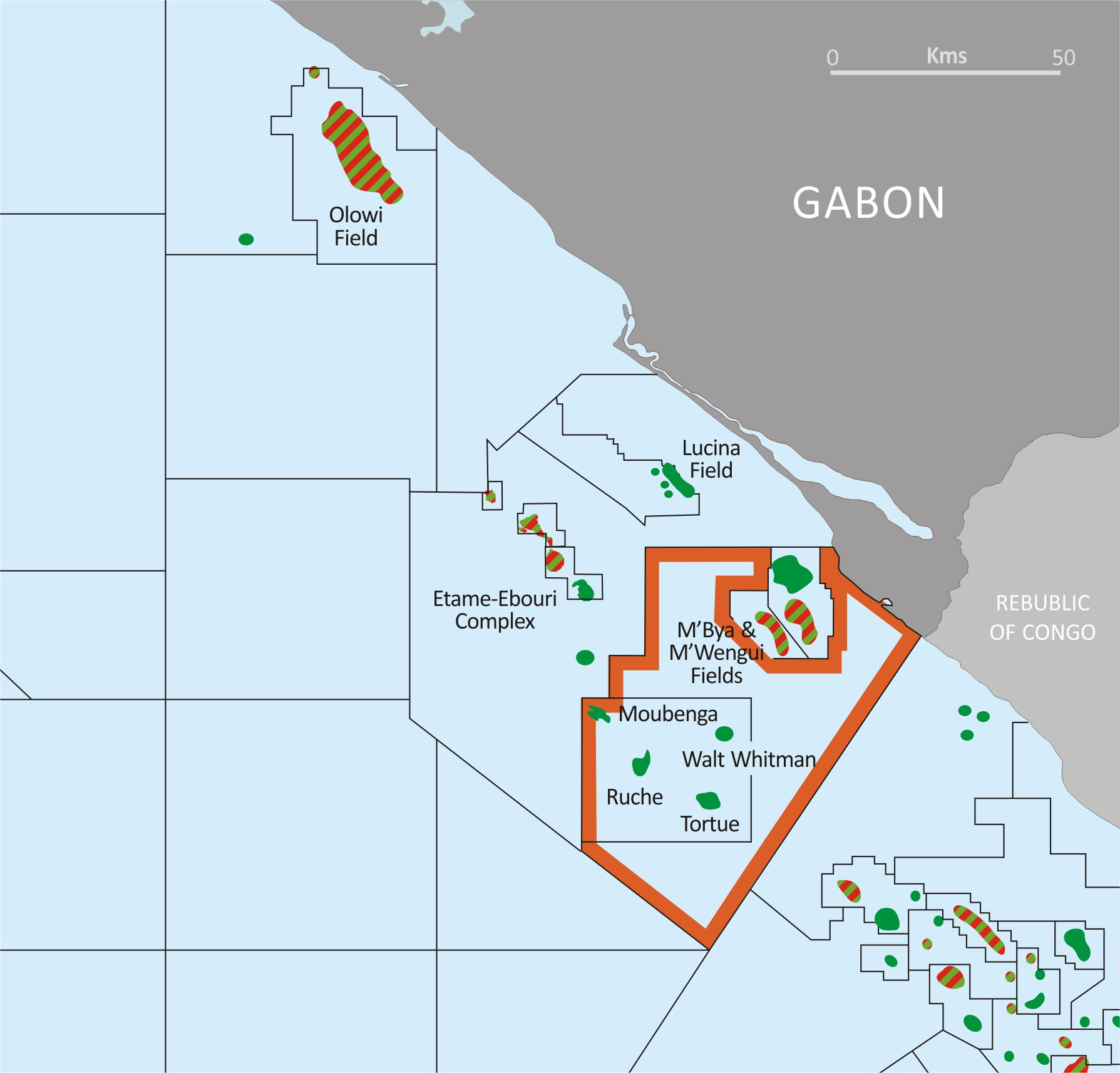 Location of the Tortue field offshore Gabon.