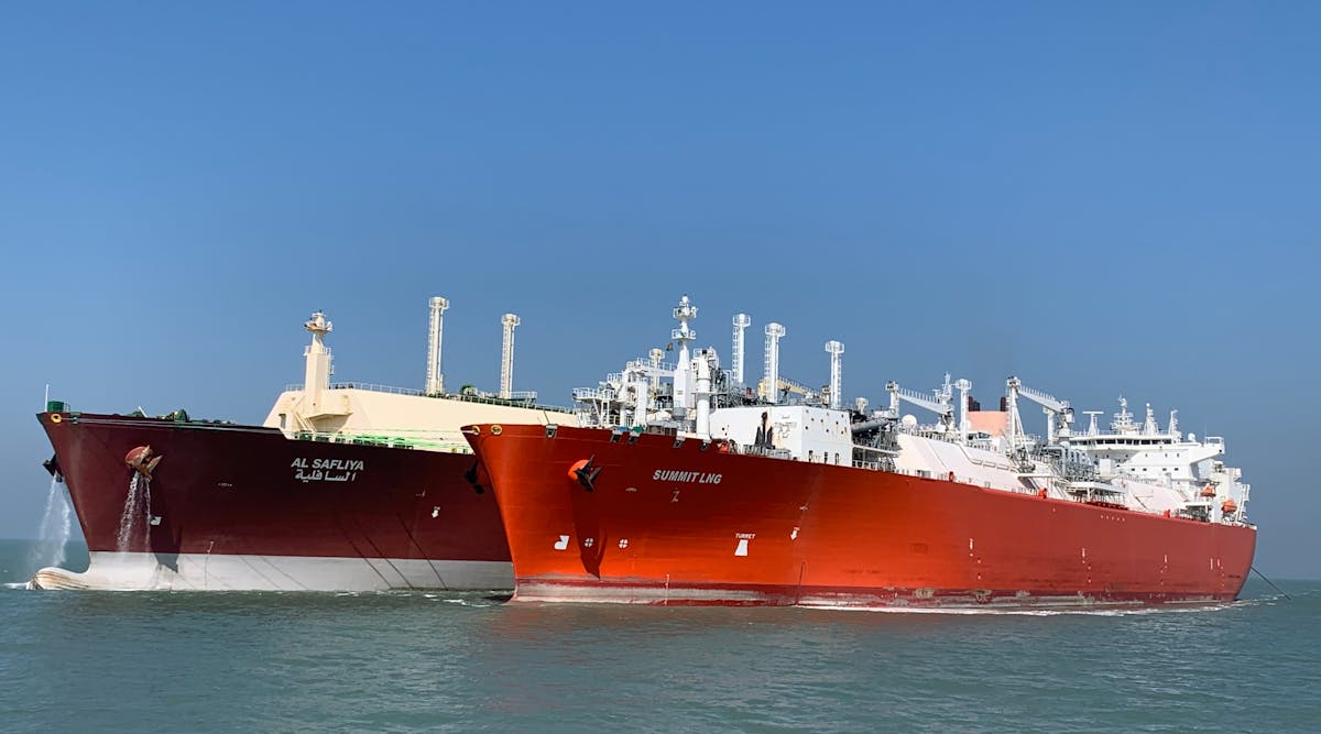 This was the first commercial open water ship-to-ship transfer involving a Q-Flex vessel delivering to Petrobangla (LNG buyers) at its Summit LNG Terminal.