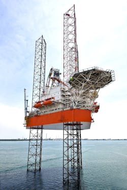 The Heimdal is the fifth of 11 jackup rigs that Borr Drilling has ordered from Keppel O&M. The Heimdal is the fifth of 11 jackup rigs that Borr Drilling has ordered from Keppel O&M.