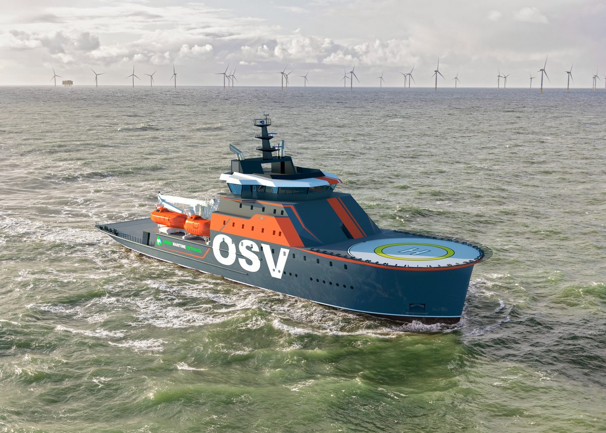 Artist&rsquo;s impression of the offshore support vessel 9020.