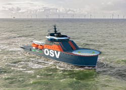 Artist’s impression of the offshore support vessel 9020. Artist’s impression of the offshore support vessel 9020.