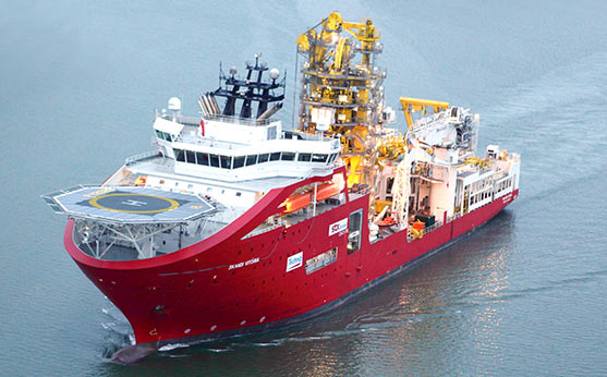 The pipelay support vessel Skandi Vit&oacute;ria.