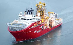 The pipelay support vessel Skandi Vitória. The pipelay support vessel Skandi Vitória.