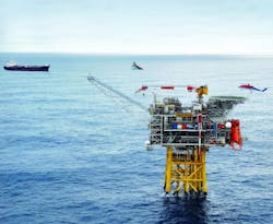 The Solan oil field platform west of Shetland. The Solan oil field platform west of Shetland.