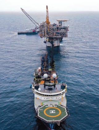 McDermott&rsquo;s flex-lay vessel North Ocean 102 installed the subsea tieback to the Lucius spar.