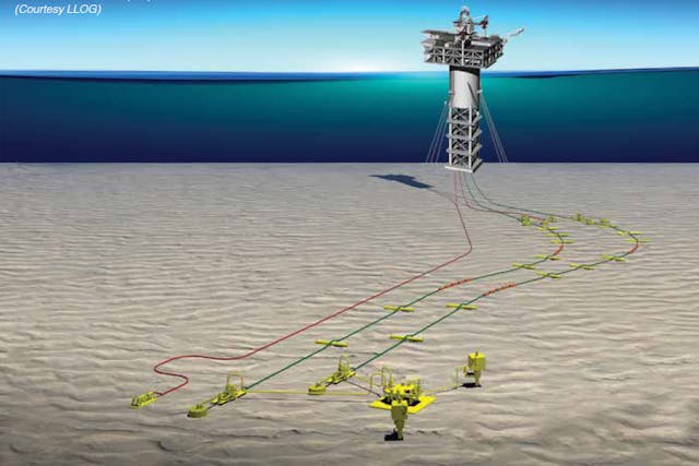 Under the revised plan, field development called for two development wells and a 6-mi subsea tieback to the Lucius spar platform.