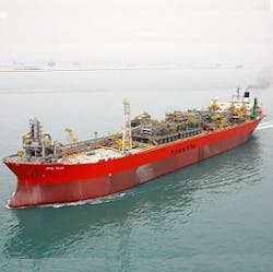 The FPSO Polvo operates on the Polvo field in block BM-C-8 of the Campos basin offshore Brazil.