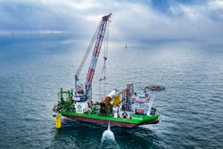 The Innovation installed 58 monopile foundations at the SeaMade offshore wind farm in the Belgium North Sea.