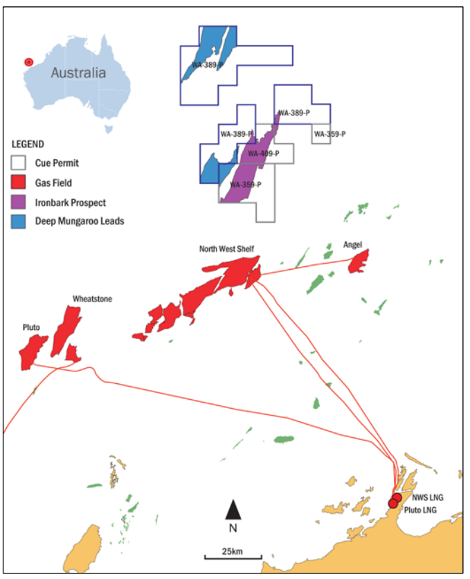 Ironbark is a potentially large gas prospect in the Carnarvon basin in the WA-359 permit.