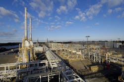 Kollsnes processing plant in Norway. Kollsnes processing plant in Norway.