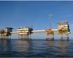 The L10A platform in the Dutch North Sea. The L10A platform in the Dutch North Sea.