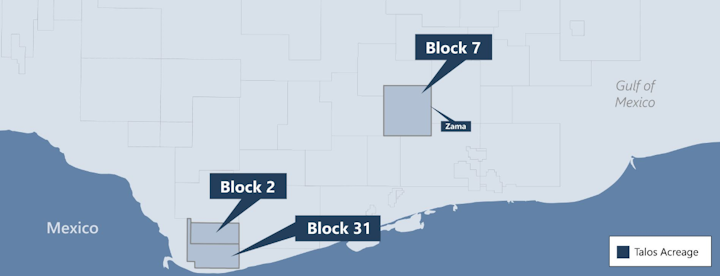The Zama oil field is in block 7 offshore Mexico.