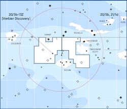 Location of the Verbier oil discovery in the UK central North Sea. Location of the Verbier oil discovery in the UK central North Sea.