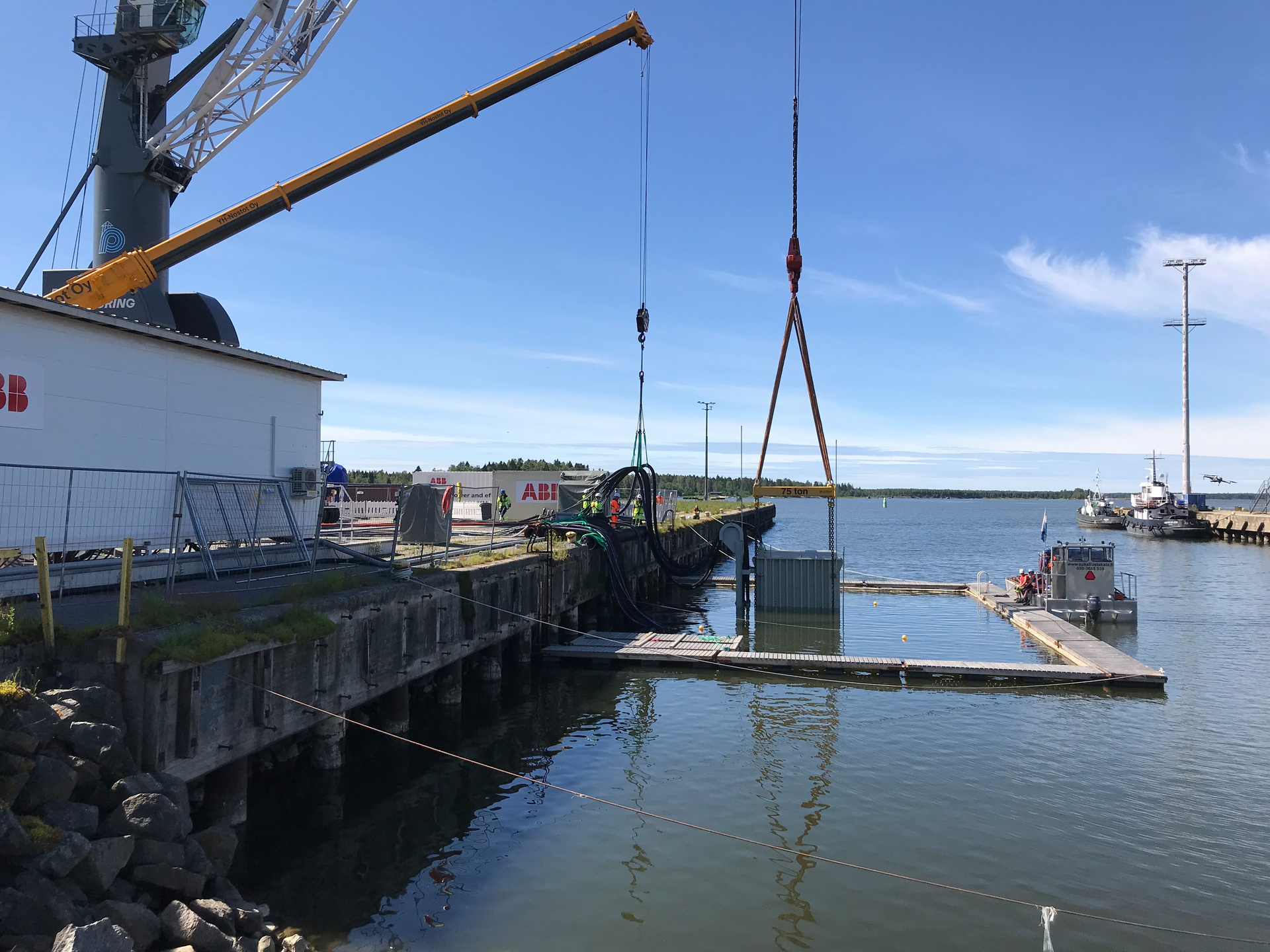 Shallow-water testing of a variable-speed drive at Vaasa.