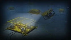 How the system might look in a real subsea deployment. How the system might look in a real subsea deployment.