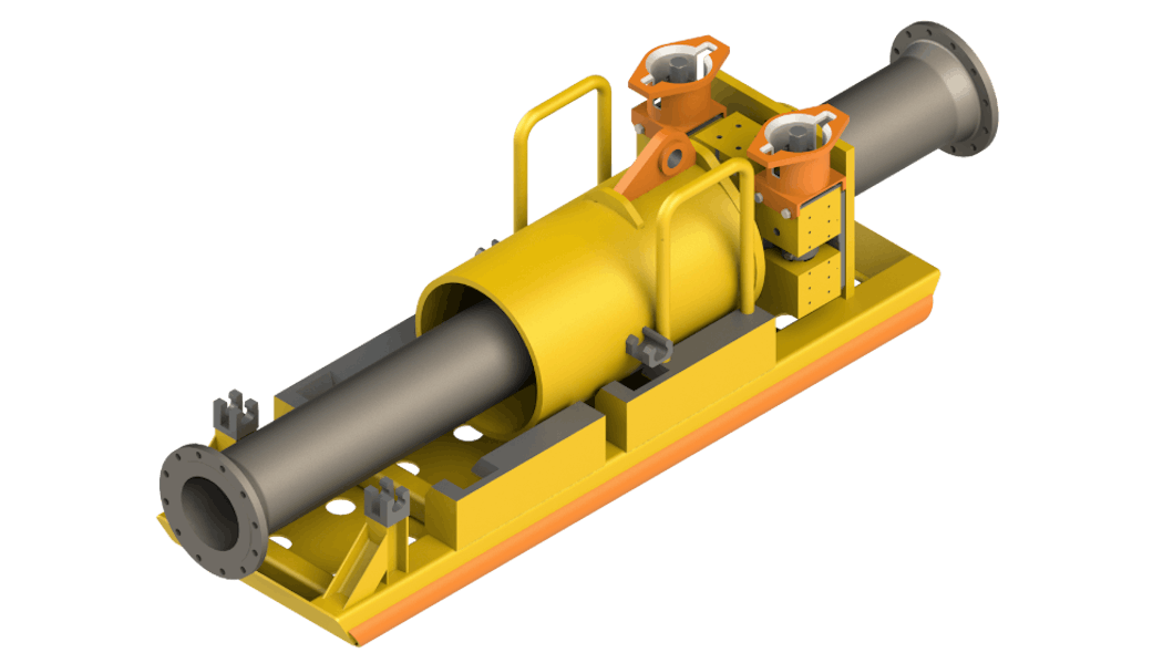 The Stinger Deployed Diverless Connector has been developed to conduct pipeline tie-ins using an ROV.