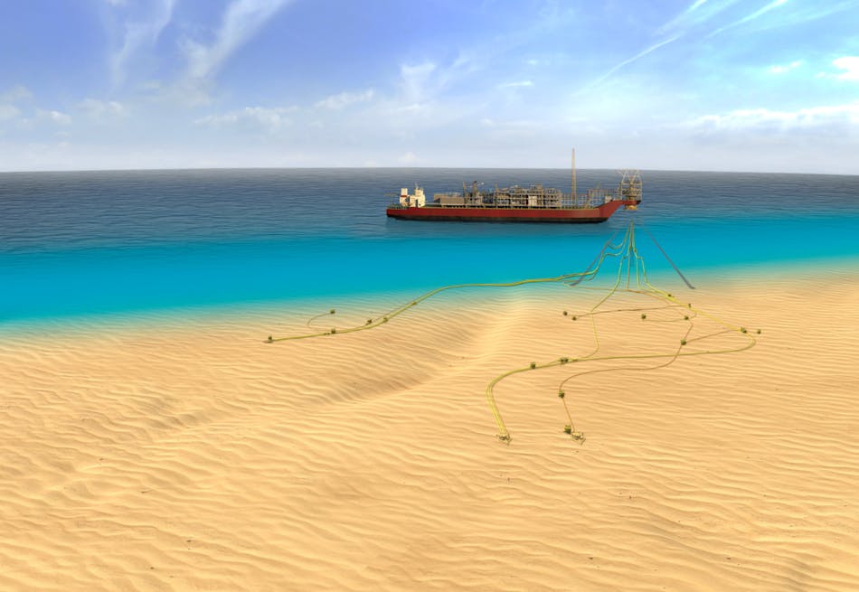 Conceptual image of the Sangomar Phase 1 project. Not to scale.
