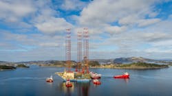 The jackup Maersk Invincible drilled and completed two wells using “single trip multifrac” technology for Aker BP in the southern Norwegian North Sea in 2019. The jackup Maersk Invincible drilled and completed two wells using “single trip multifrac” technology for Aker BP in the southern Norwegian North Sea in 2019.