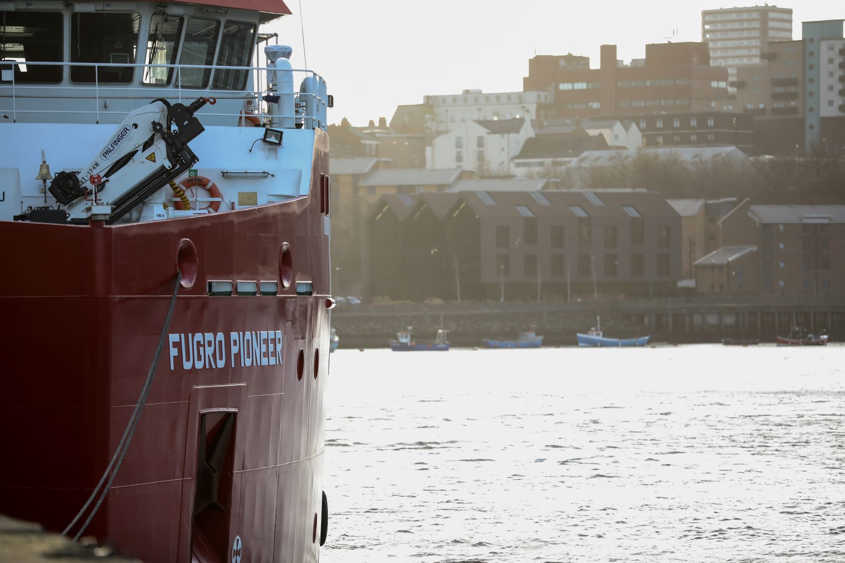The Fugro Pioneer heading to start a six-month site investigation and survey campaign for innogy&rsquo;s 1.4-GW Sofia offshore wind farm.