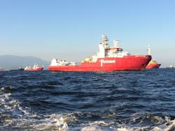 The company will acquire geophysical survey data using the Fugro Searcher vessel. The company will acquire geophysical survey data using the Fugro Searcher vessel.