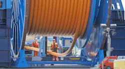 Thermoplastic composite pipe being spooled at the company’s manufacturing plant in the Netherlands.