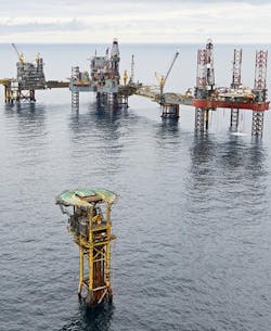 The Dan complex in the North Sea. The Dan complex in the North Sea.