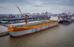 The FPSO Liza Unity hull at the SWS yard in China. The FPSO Liza Unity hull at the SWS yard in China.