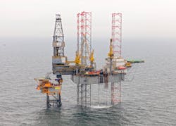 The high-pressure/ high-temperature L5a-D4 well is tied back to the L5a-D platform in the Dutch North Sea.