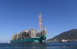 The PFLNG Dua sets sail from the Samsung Heavy Industries yard in South Korea.