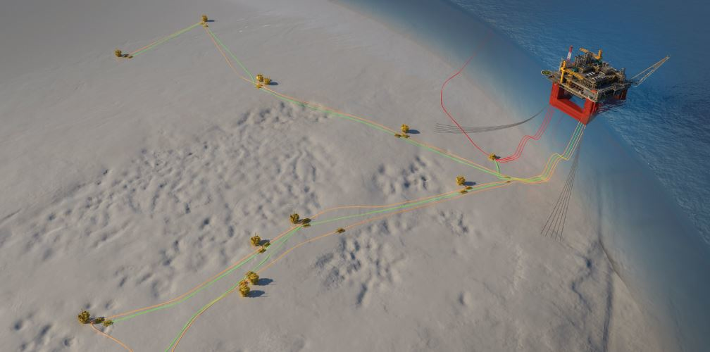 Indicative subsea layout for Scarborough (not to scale).