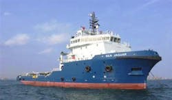 The anchor handling tug supply vessel Sea Jaguar. The anchor handling tug supply vessel Sea Jaguar.