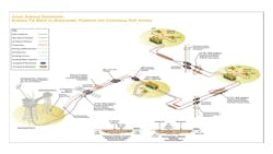 Arran gas/condensate field layout. Arran gas/condensate field layout.