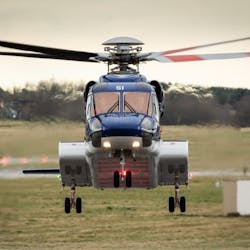 An S92 helicopter. An S92 helicopter.