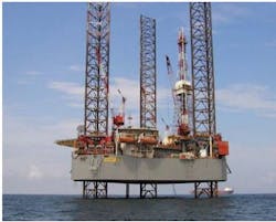 The jackup drilling rig Trident XIV.