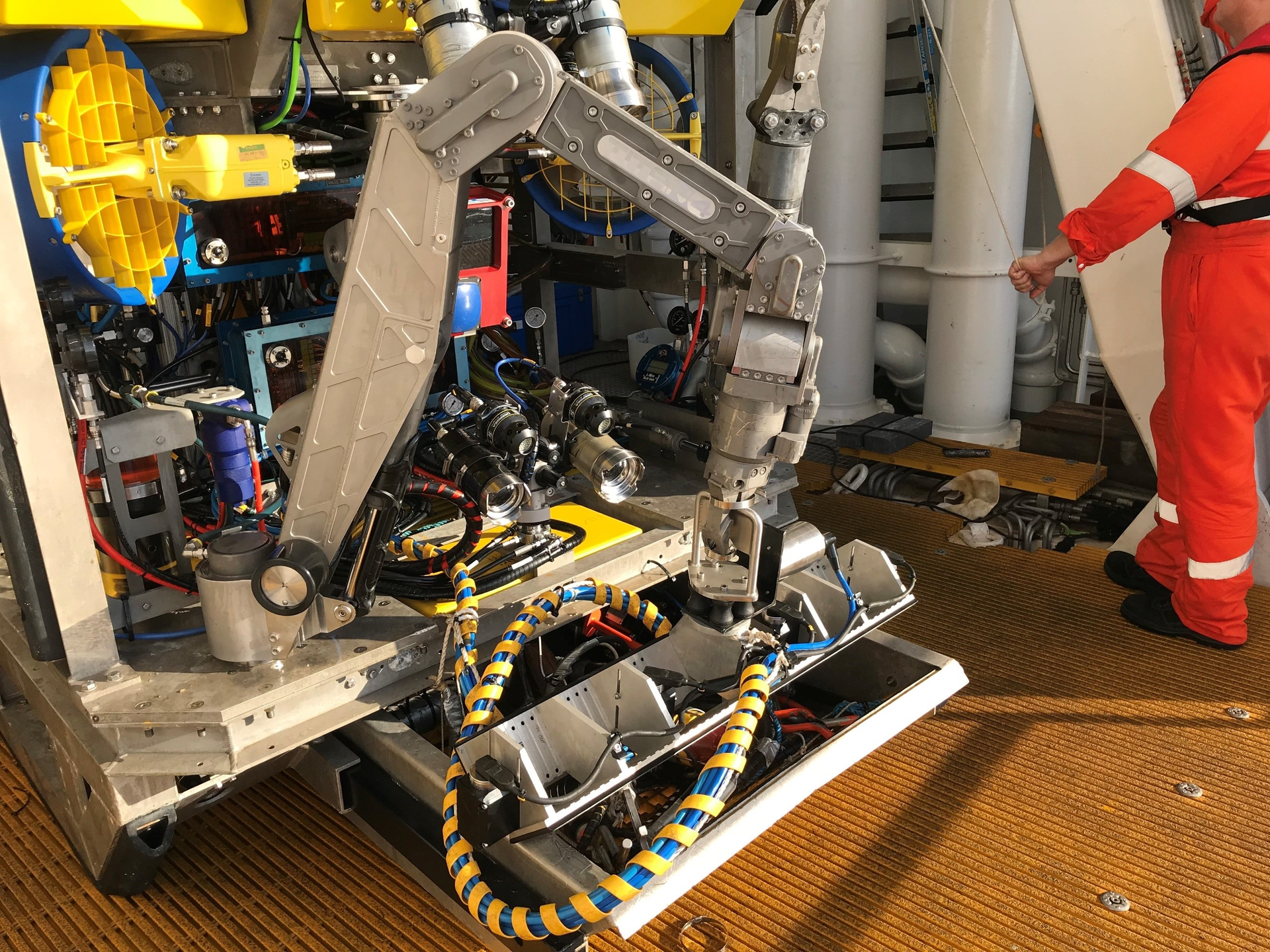 The company's chain measurement system ready for a FPSO mooring inspection.