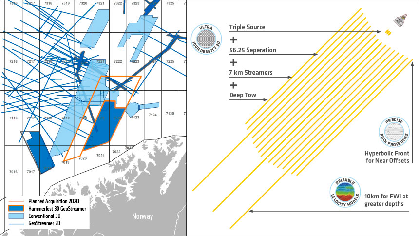 An extension to the Hammerfest acquisition is planned for 2020 (shown with orange outline).