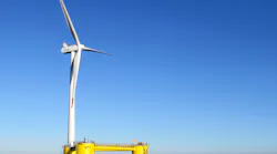 The WindFloat floating foundation for offshore wind turbines is said to cut environmental risk and cost.