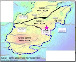 Location of the NJOM-3 appraisal well offshore Cameroon.
