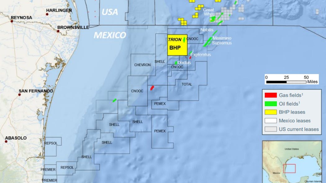 Location of the Trion field offshore Mexico.