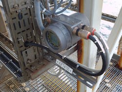 The thermal flow meter selected for the Alvheim FPSO featured a rugged remote enclosure that was rated for hazardous environment operation. The thermal flow meter selected for the Alvheim FPSO featured a rugged remote enclosure that was rated for hazardous environment operation.
