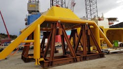 Northern Lights template prior to installation in the North Sea. Northern Lights template prior to installation in the North Sea.