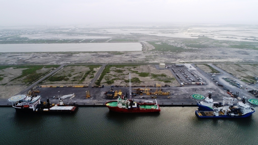 An aerial view of Port Fourchon.