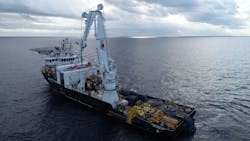 The MSV Ocean Evolution heads out to sea. The MSV Ocean Evolution heads out to sea.